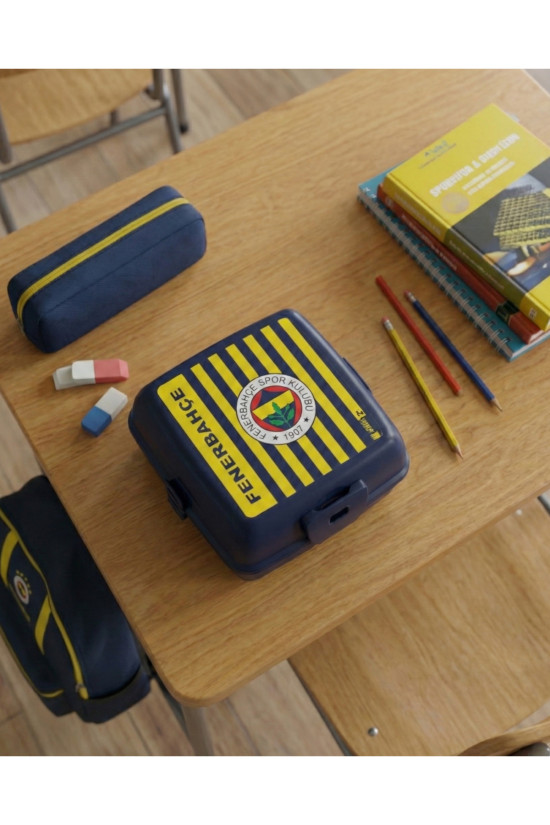 Fenerbahçe Lisanslı Çubuklu Sarı Lacivert Orijinal Beslenme Kutusu