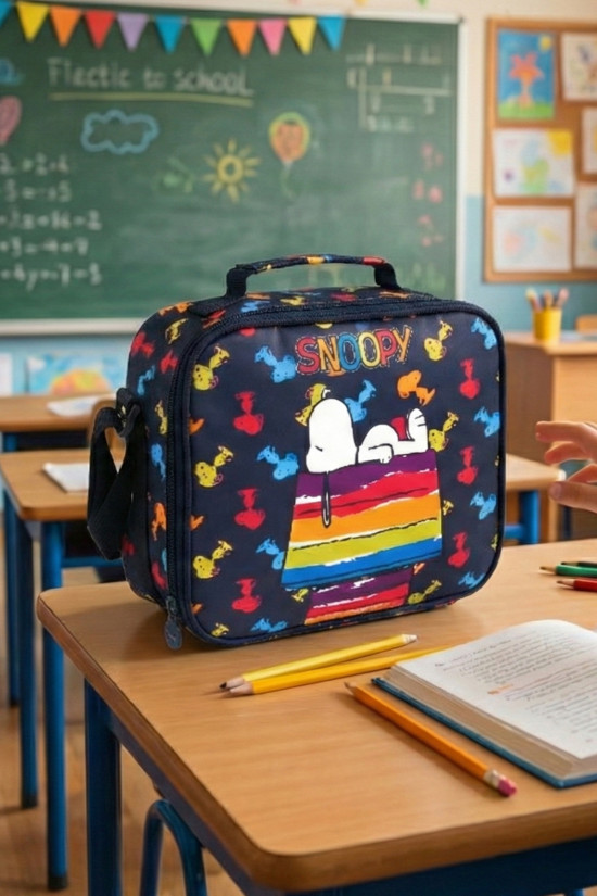 Snoopy Lisanslı Sleeping Renkli Orijinal Beslenme çantası