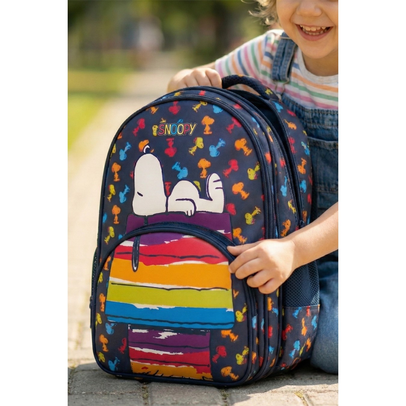 Snoopy Lisanslı Sleeping Renkli Orijinal Anaokulu çantası