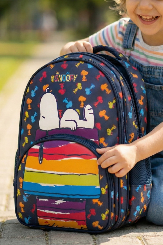 Snoopy Lisanslı Sleeping Renkli Orijinal Anaokulu çantası