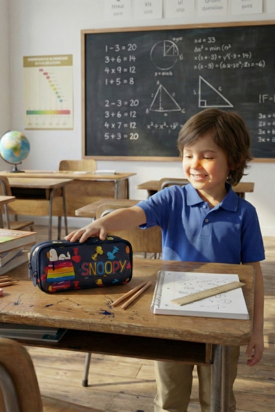 Snoopy Lisanslı Çift Bölmeli Sleeping Renkli Orijinal Kalemlik