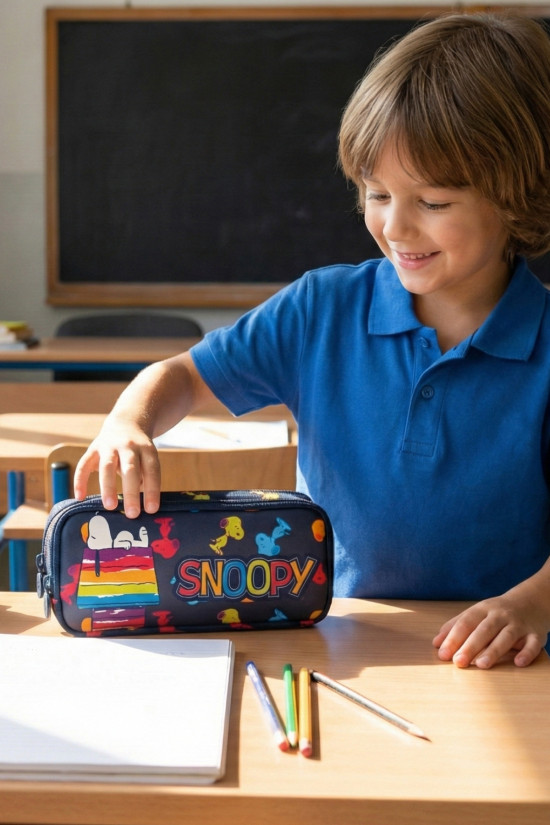 Snoopy Lisanslı Çift Bölmeli Sleeping Renkli Orijinal Kalemlik