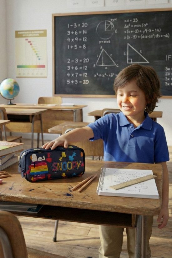 Snoopy Lisanslı Çift Bölmeli Sleeping Renkli Orijinal Kalemlik