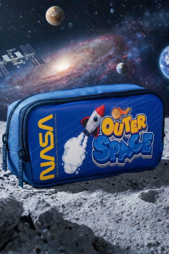 Nasa Lisanslı Çift Bölmeli Outer Space Mavi Orijinal Kalemlik