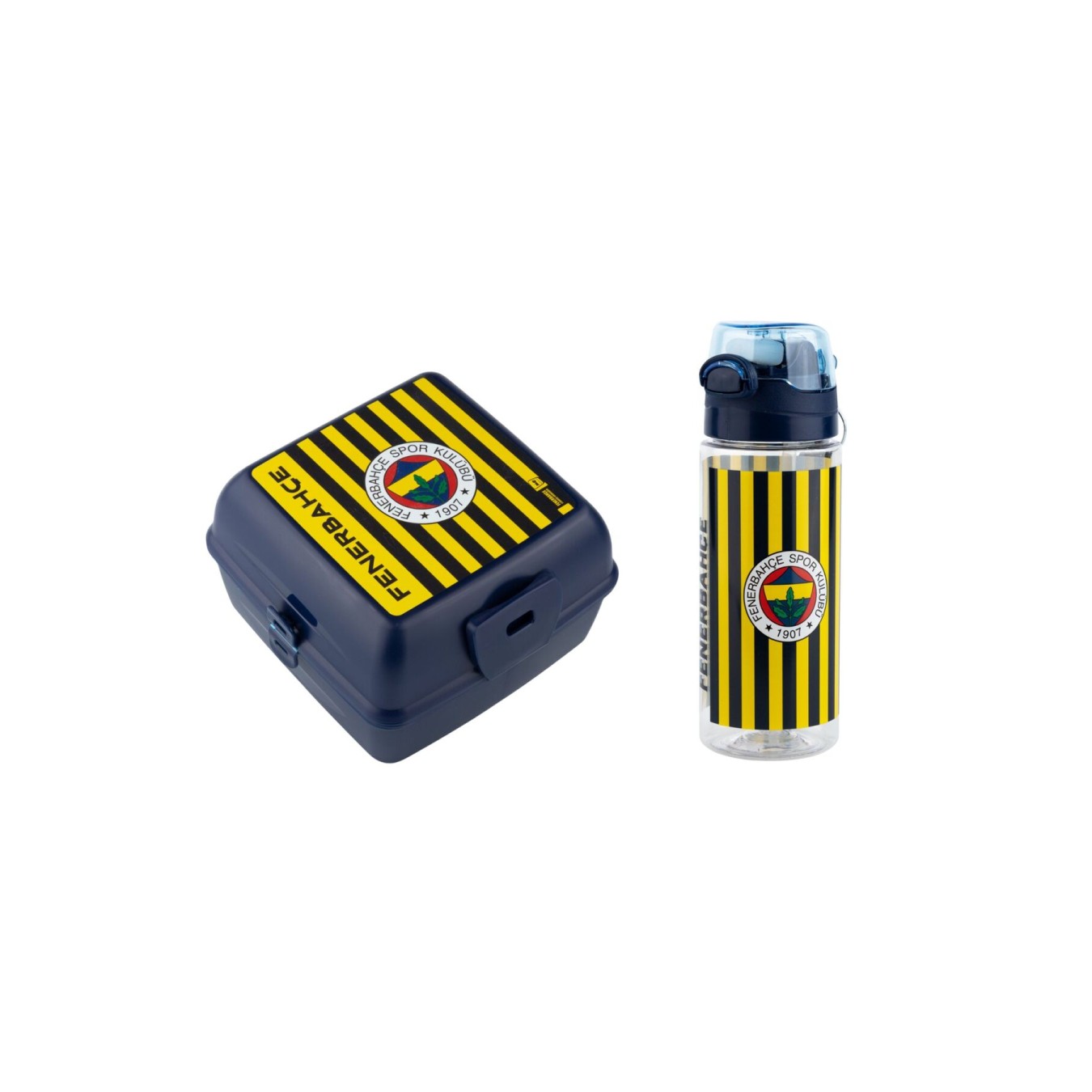 Fenerbahçe Lisanslı Çubuklu Orijinal Okul Seti | Beslenme Kutusu + 500ml Matara