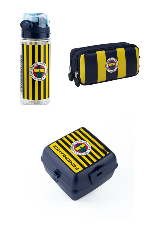 Fenerbahçe Lisanslı Orijinal Okul Seti| Beslenme Kutusu + Kalemlik + 500ml Matara