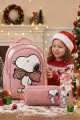 Snoopy Lisanslı BowTie Pembe Orijinal Okul Seti | Anaokulu çantası ve Kalemlik (500ml MATARA HEDİYELİ)