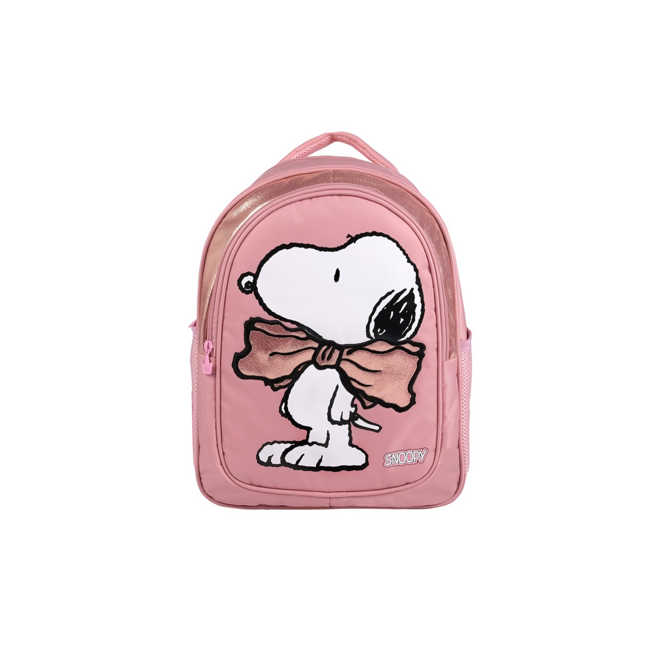 Snoopy Lisanslı BowTie Pembe Orijinal Okul Seti | Anaokulu çantası ve Kalemlik (500ml MATARA HEDİYELİ)