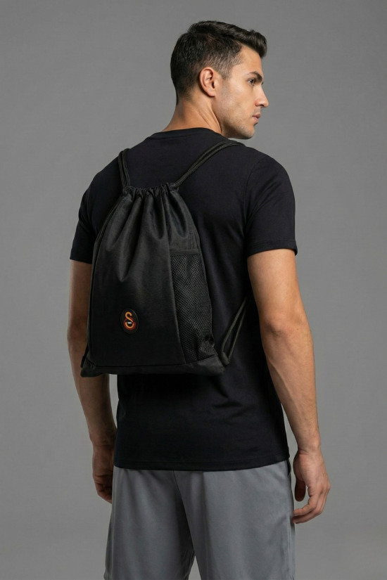 Galatasaray Lisanslı Siyah Büzgülü Orijinal Spor çantası