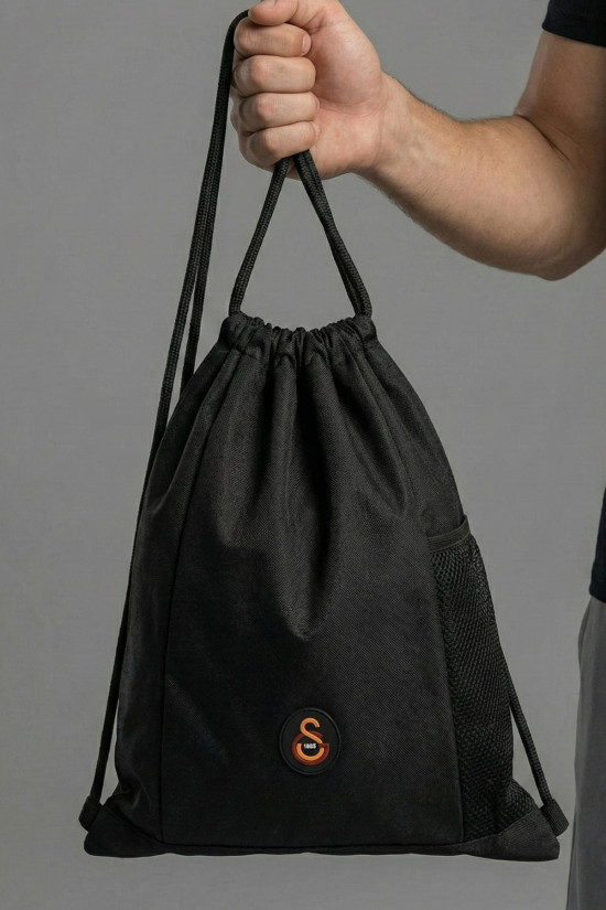 Galatasaray Lisanslı Siyah Büzgülü Orijinal Spor çantası