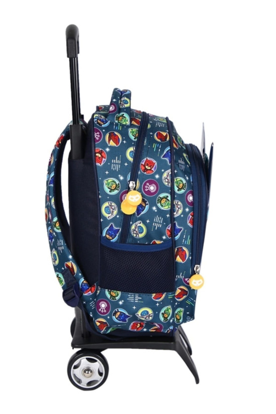 Pijamaskeliler Lisanslı Çok Renkli Orijinal Tekerlekli Trolley Okul çantası