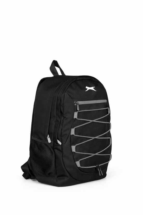 Slazenger Lisanslı 2’li Siyah Okul Seti - 3 Bölmeli Laptop Gözlü Sırt Çantası ve Çift Bölmeli Kalemlik