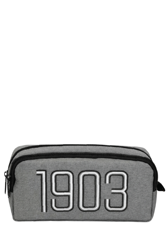 Beşiktaş Lisanslı 1903 Nakışlı Gri Kalem Çantası - Çift Bölmeli Taraftar Kalemliği