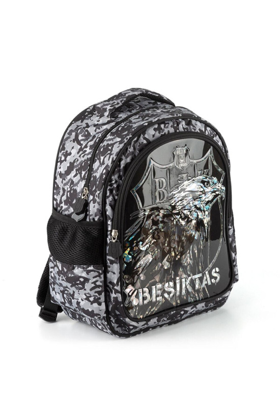 Beşitkaş Lisanslı Kartal Figürlü Kamuflaj Desenli Siyah Orijinal Okul çantası