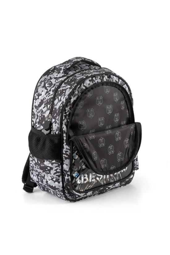 Beşitkaş Lisanslı Kartal Figürlü Kamuflaj Desenli Siyah Orijinal Okul çantası