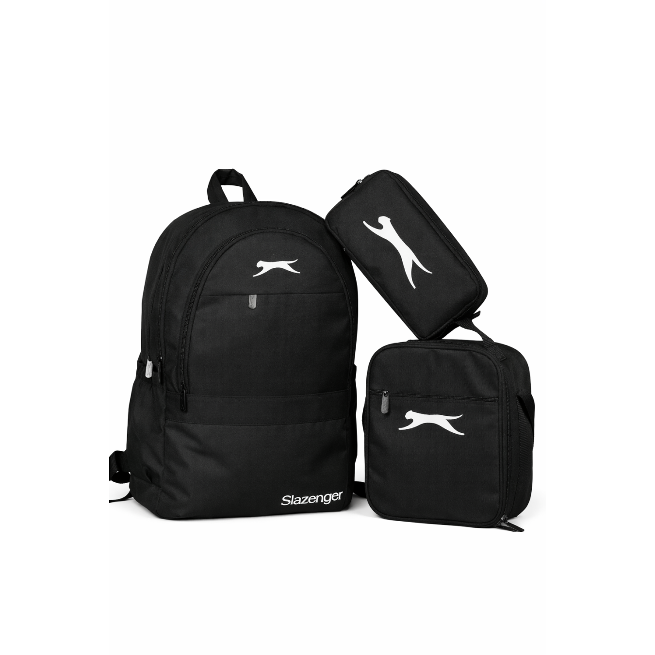 Slazenger Lisanslı 3'lü Okul Seti - Sırt Çantası + Beslenme Çantası + Kalemlik Siyah