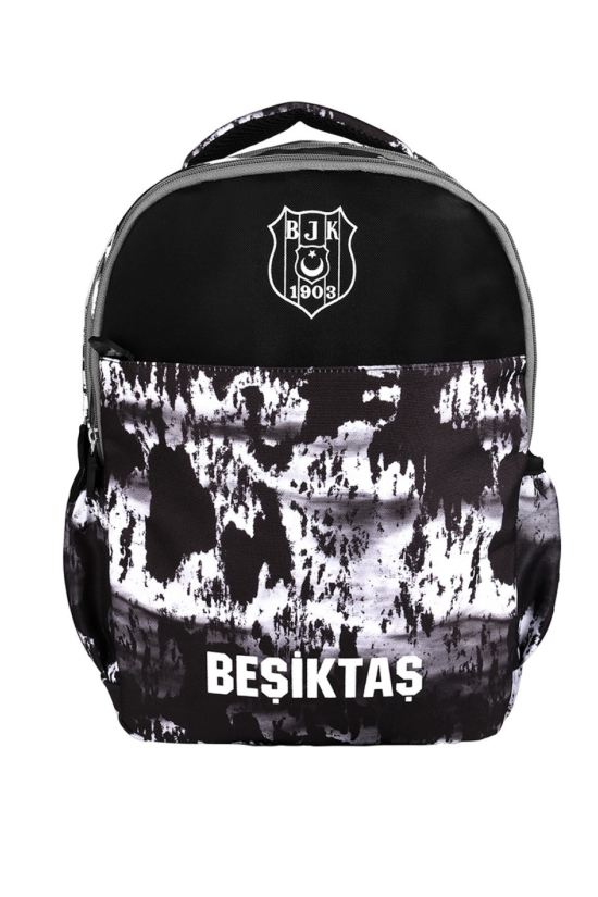 Beşiktaş Lisanslı Batik Desenli Siyah Beyaz Orijinal Sırt çantası