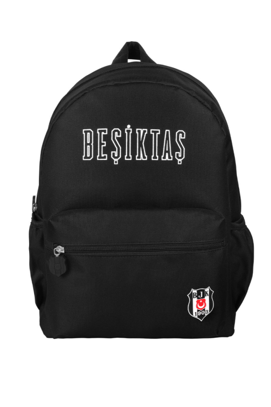 Beşiktaş Lisanslı Ön Cep Detaylı Siyah Orijinal Sırt çantası