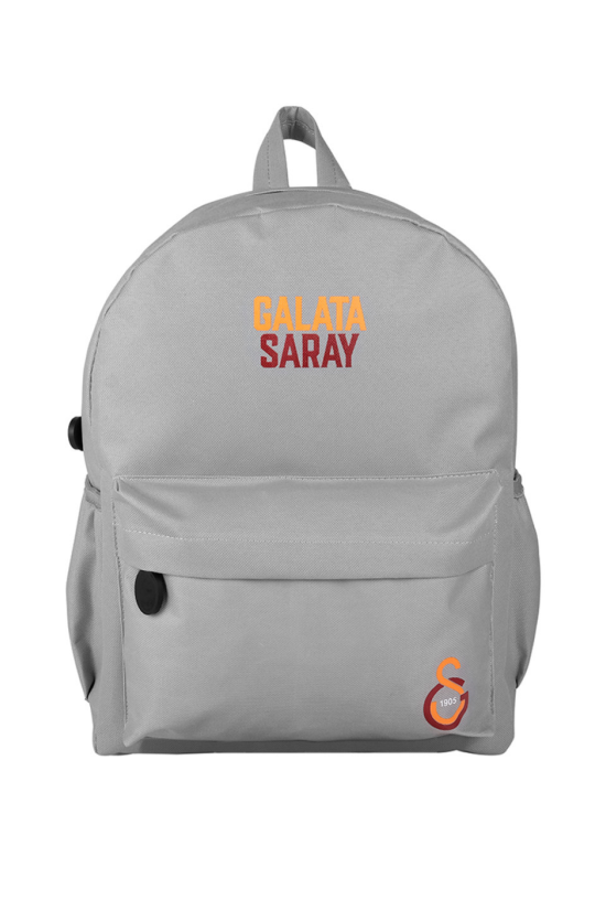 Galatasaray Lisanslı Ön Cep Detaylı Gri Orijinal Sırt çantası