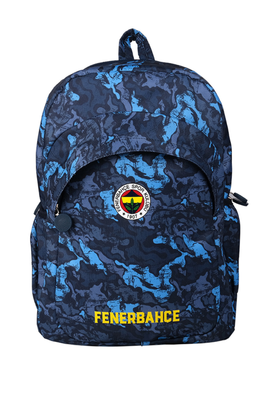 Fenerbahçe Lisanslı Kaligrafik Desenli Lacivert Orijinal Sırt çantası