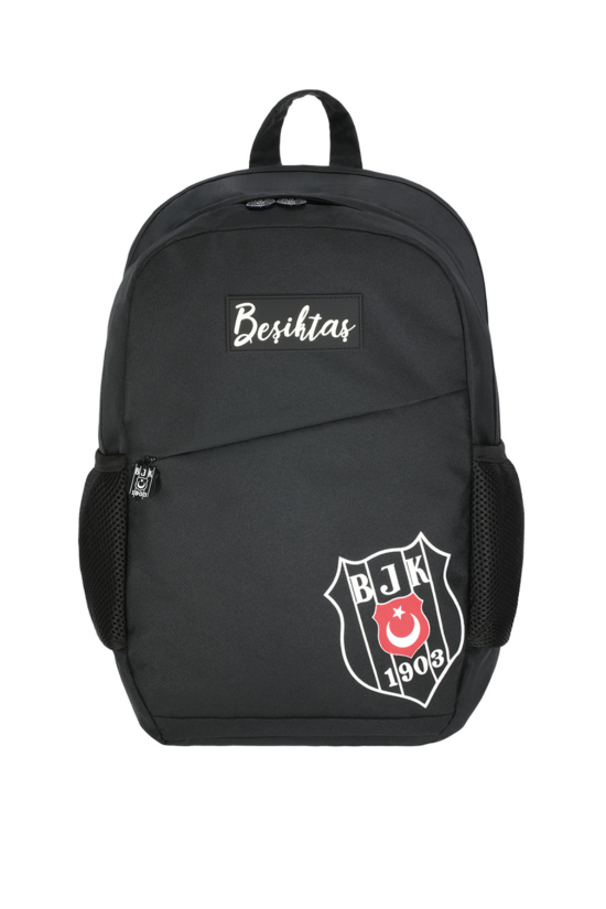 Beşiktaş Lisanslı Çapraz Fermuar Detaylı Siyah Orijinal Sırt çantası