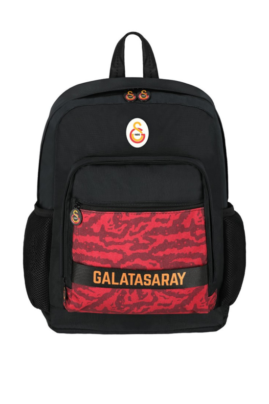 Galatasaray Lisanslı Kamuflaj Ön Cep Detaylı Siyah Orijinal Sırt çantası