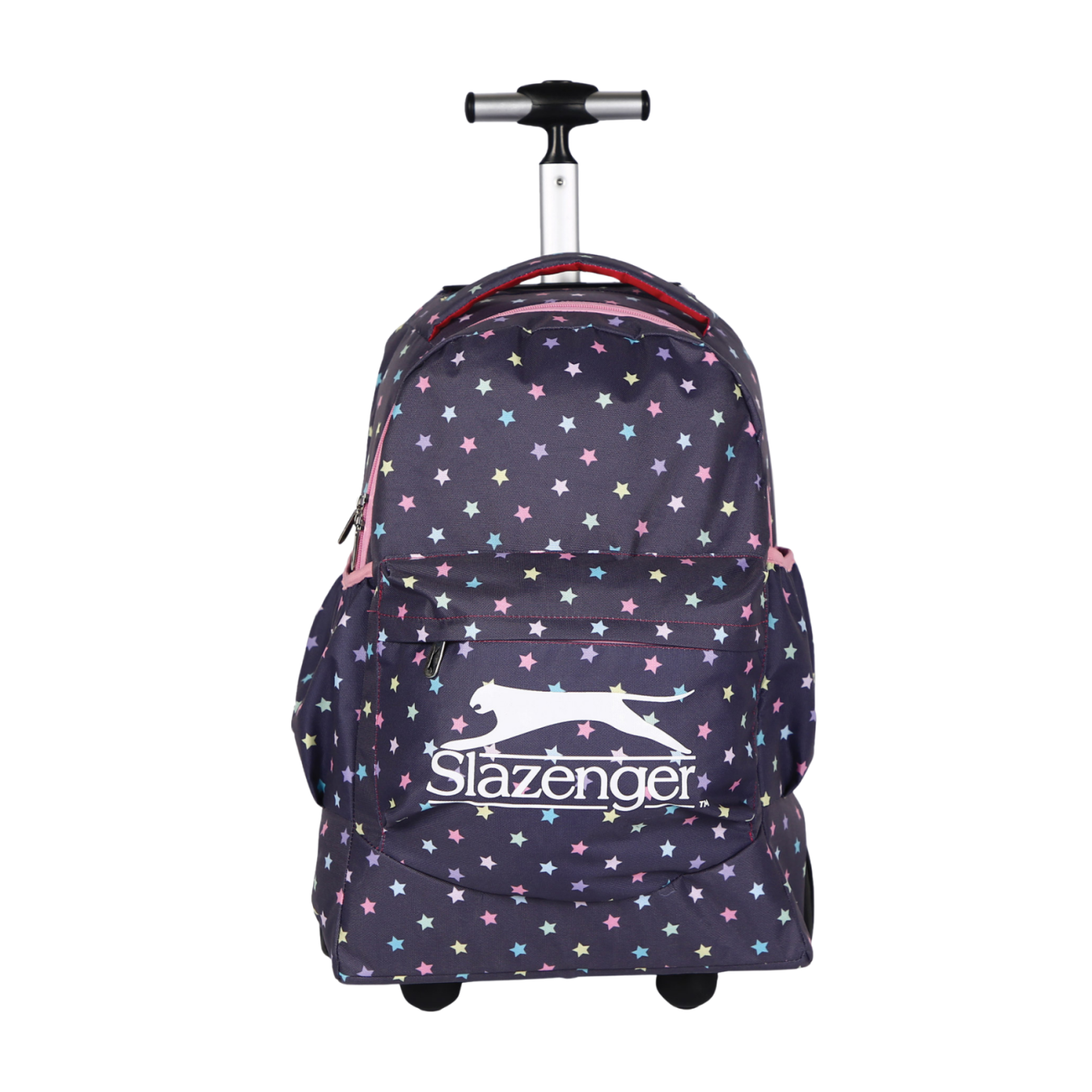 Slazenger Lisanslı yıldız Desenli Mor Orijinal Çekçekli Trolley Sırt çantası