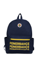 Fenerbahçe Lisanslı Lacivert Üç Bölmeli Sırt Çantası - Serigraf Baskılı Su İtici Kumaşlı Laptop Bölmeli Okul Çantası